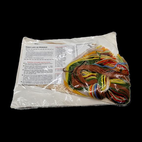 Vintage The Creative Circle Life Is Fragile/Serenity Prayer Needlework Kit - Picture 8 of 9